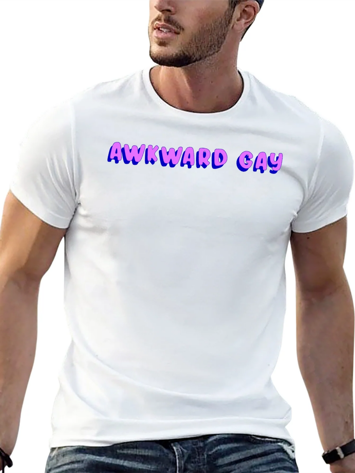 Awkward Gay Graphic T-Shirt - Black product image 12
