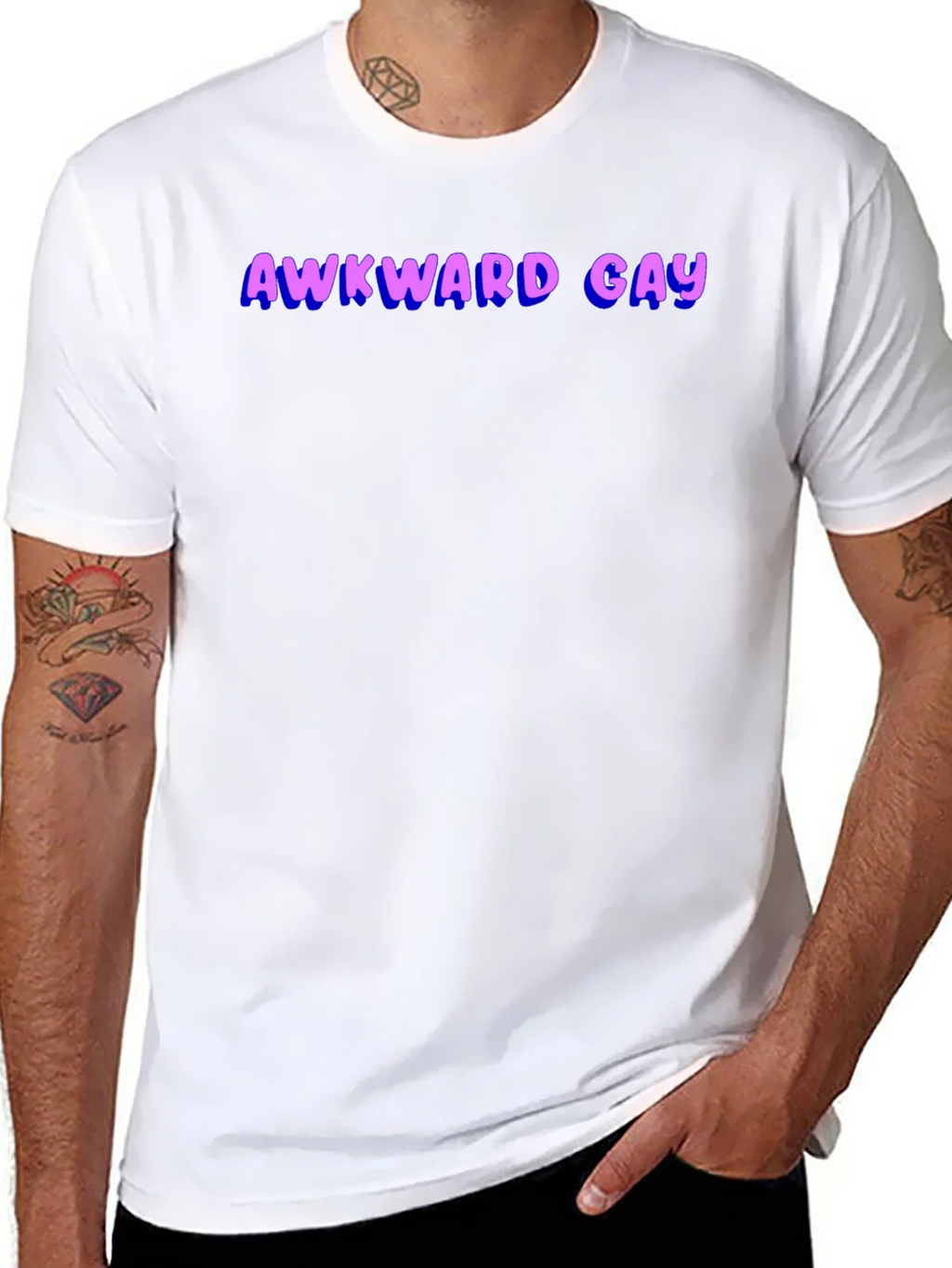 Awkward Gay Graphic T-Shirt - Black product image 7