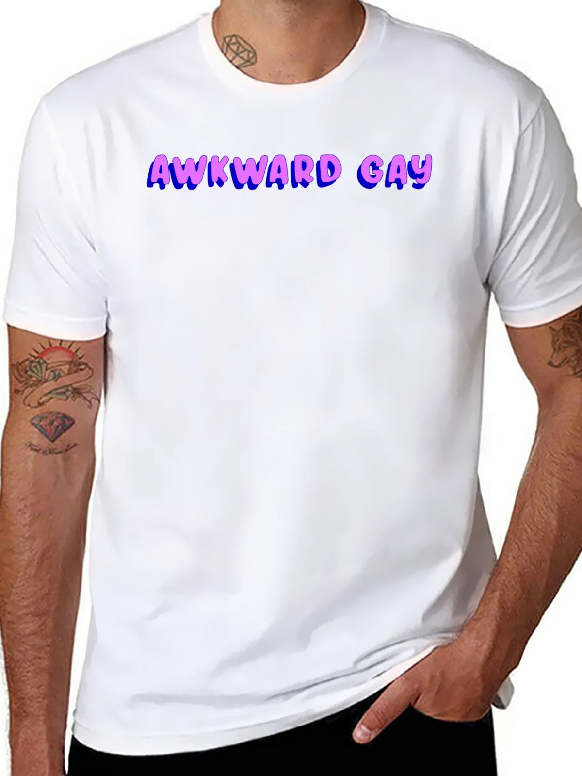 Awkward Gay Graphic T-Shirt - Black product image 7