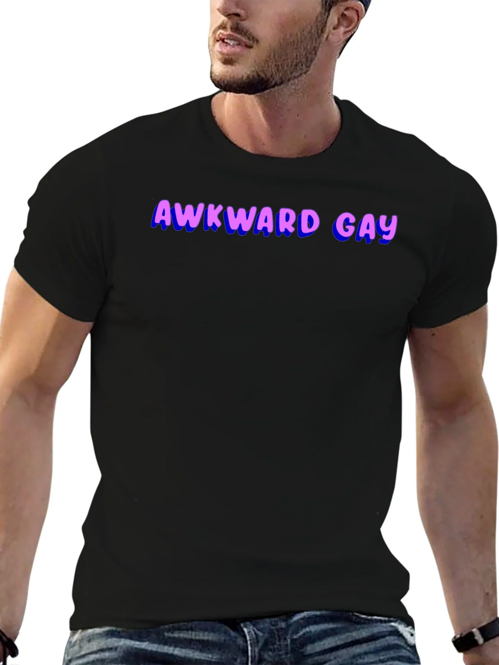 Awkward Gay Graphic T-Shirt - Black product image 6