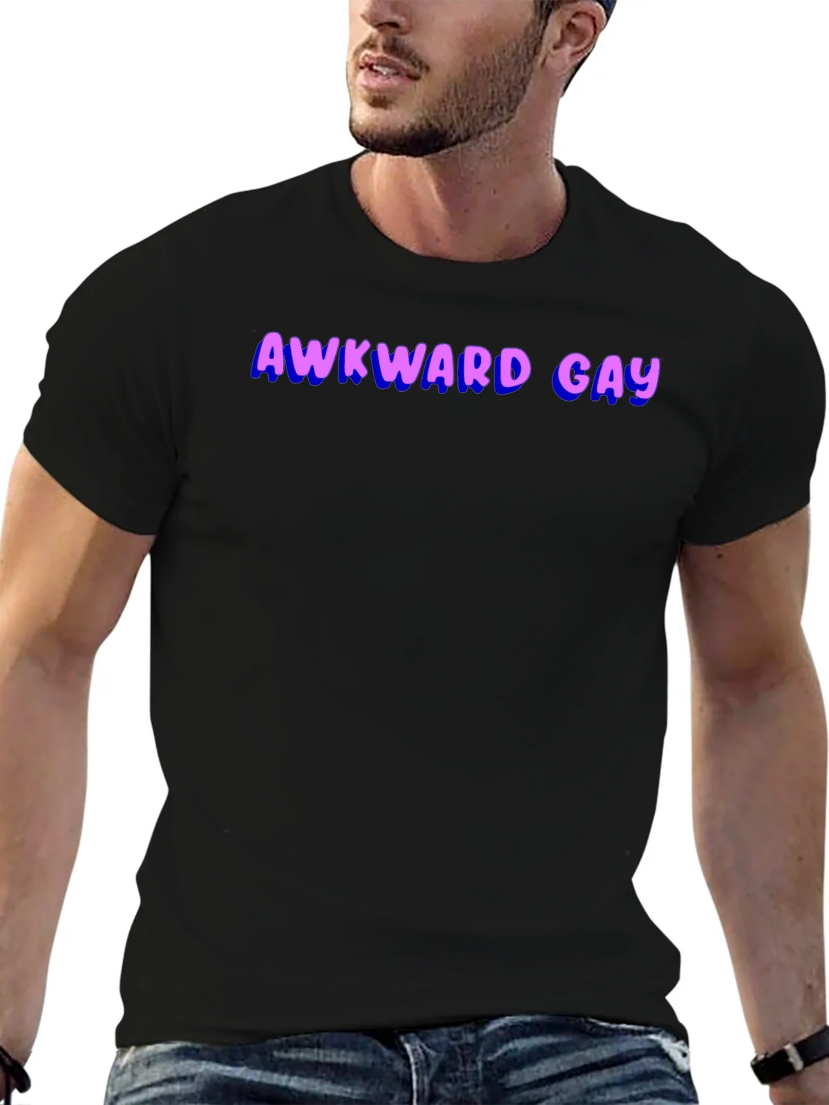 Awkward Gay Graphic T-Shirt - Black product image 6