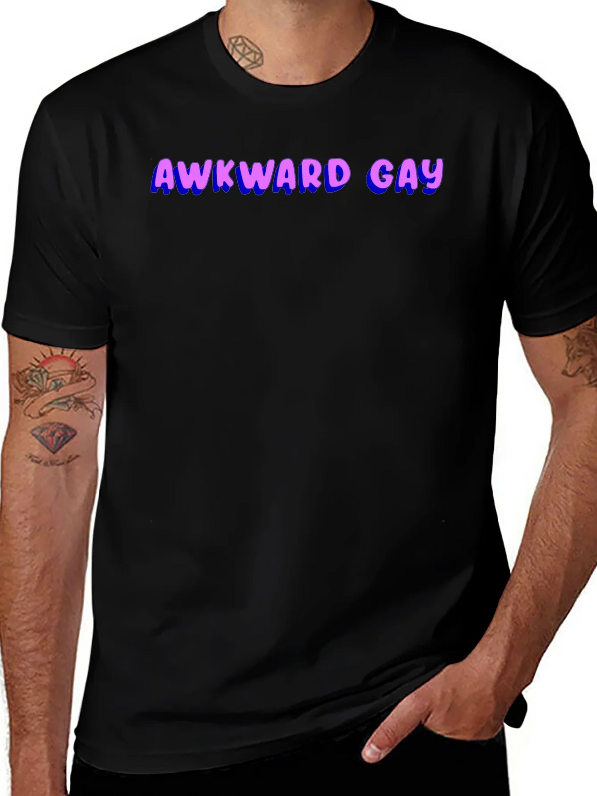 Awkward Gay Graphic T-Shirt - Black product image 1