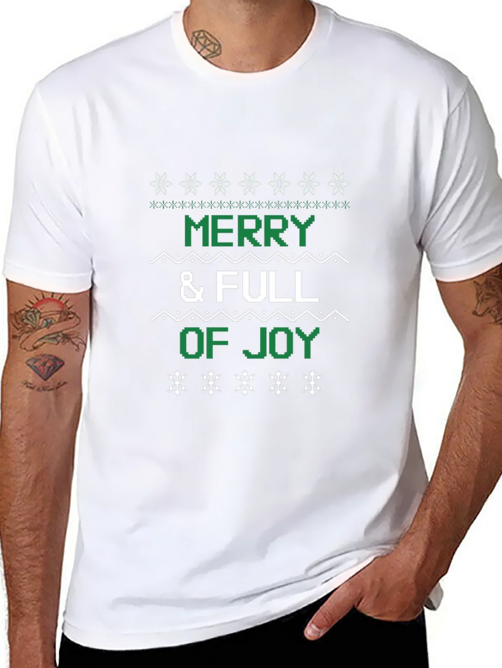 Merry & Full of Joy Ugly Christmas T-Shirt product image 5