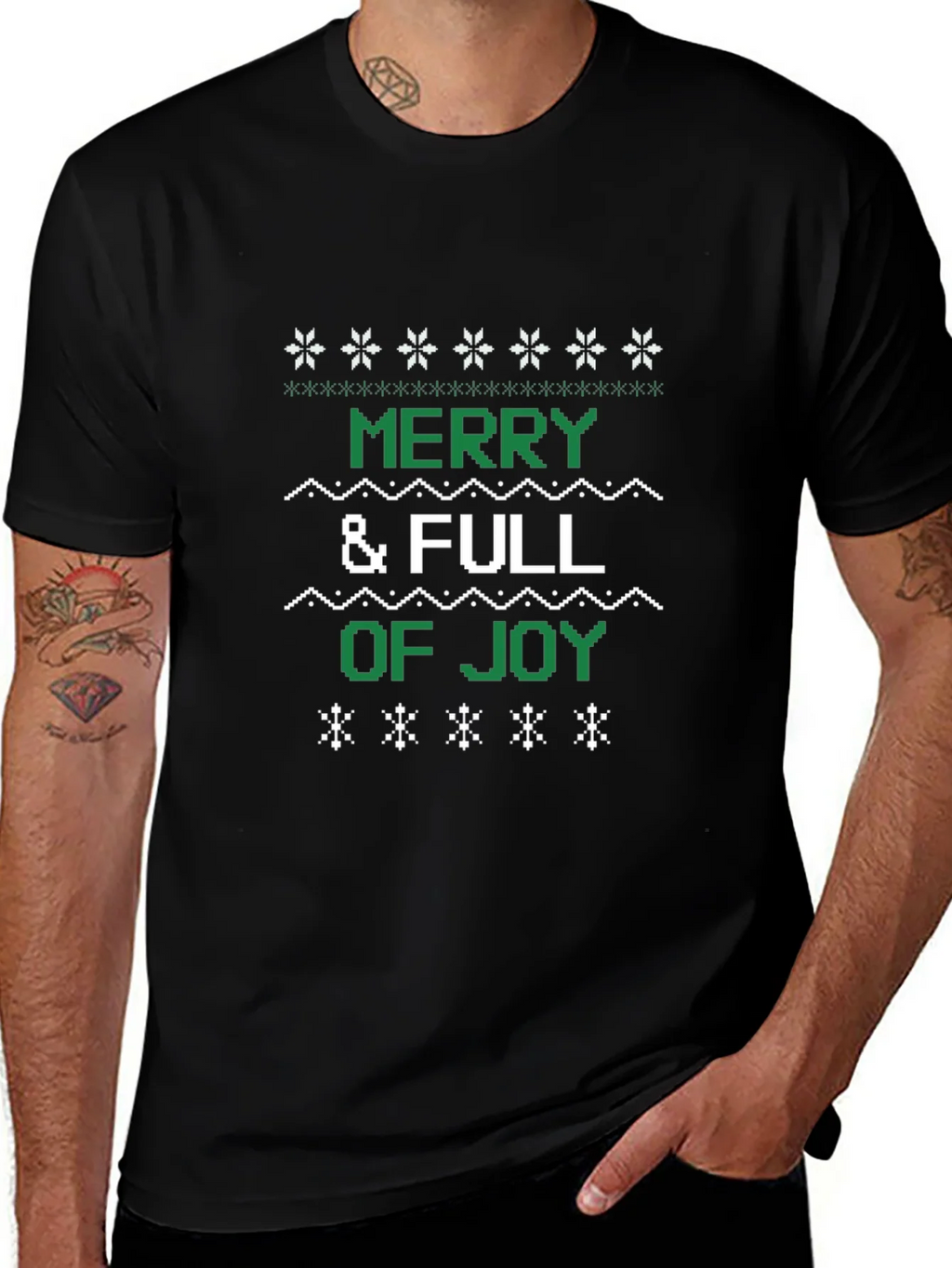 Merry & Full of Joy Ugly Christmas T-Shirt product image 1