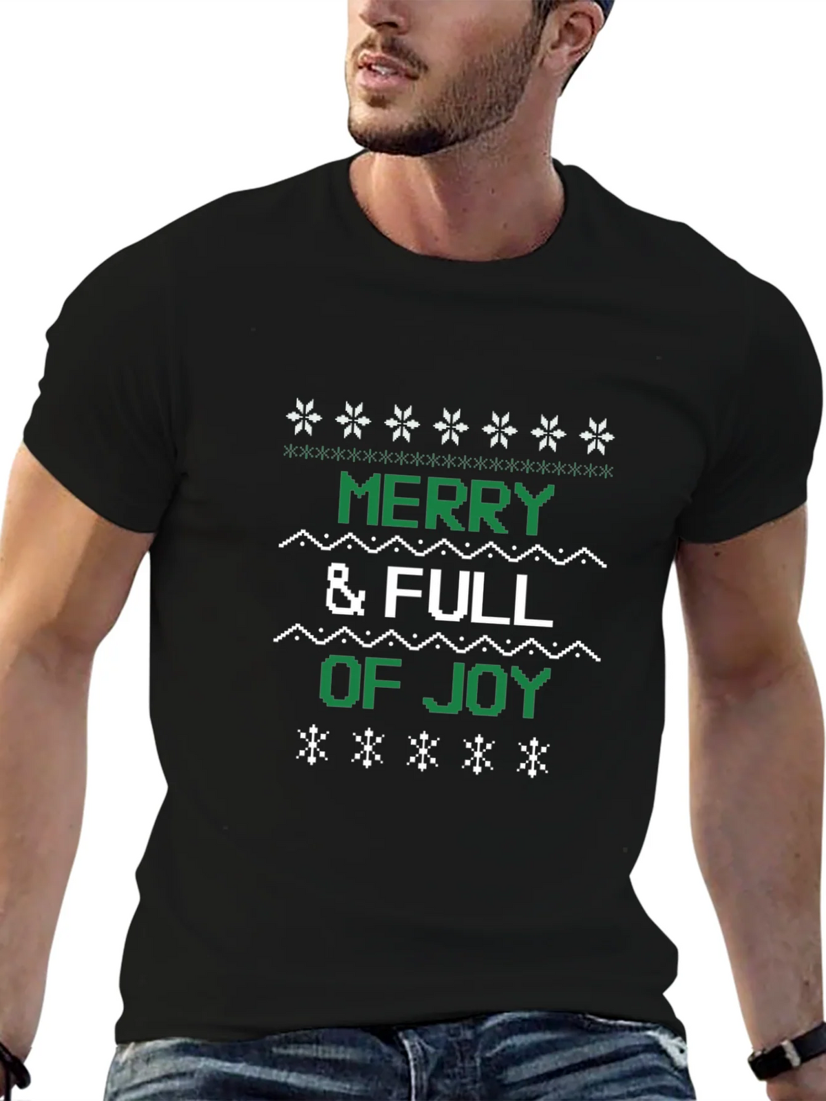 Merry & Full of Joy Ugly Christmas T-Shirt product image 4