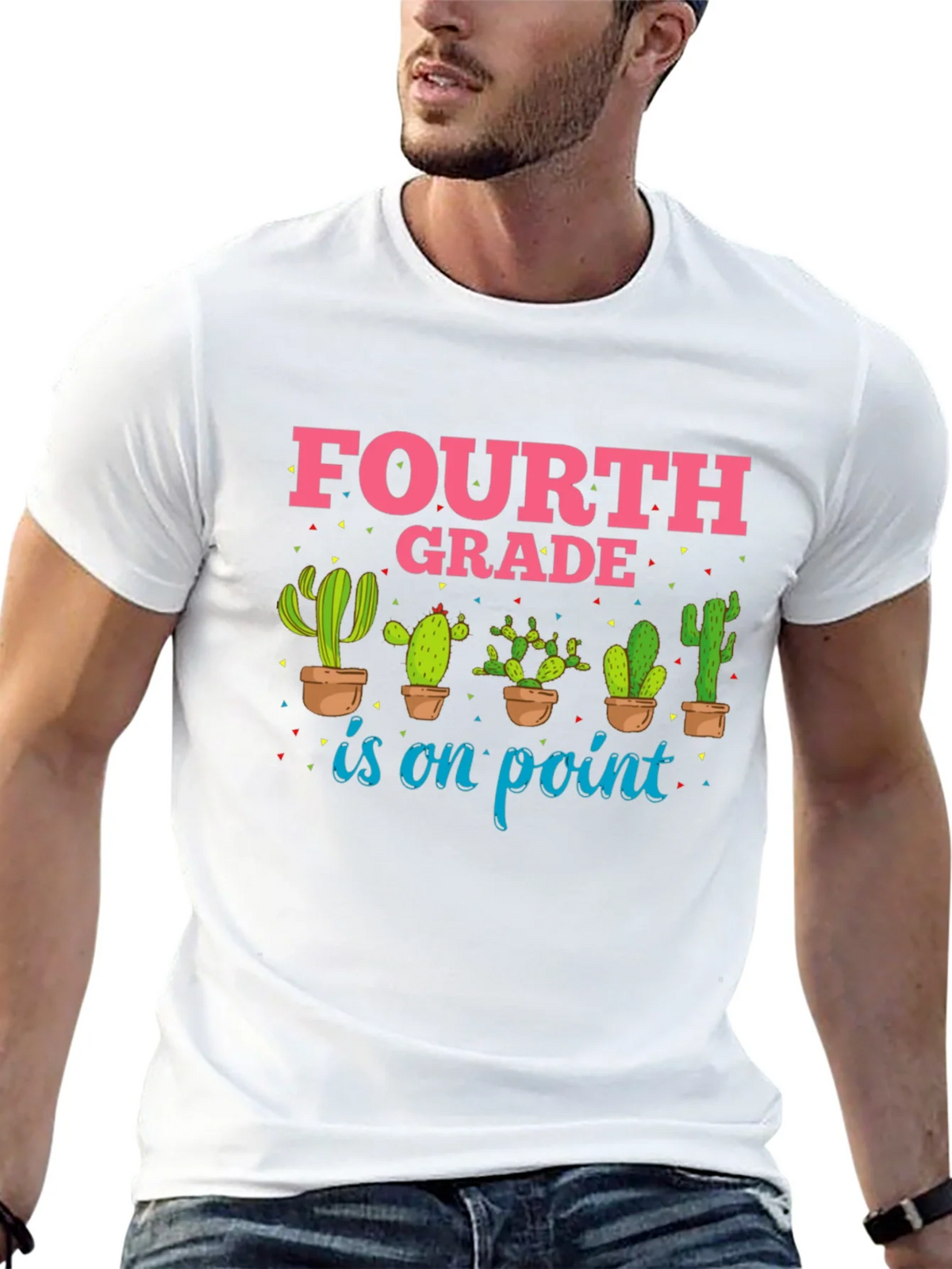 Fourth Grade Cactus Graphic T-Shirt product image 6